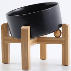 Petygooing black elevated tilt bowl showing ergonomic design for small pets
