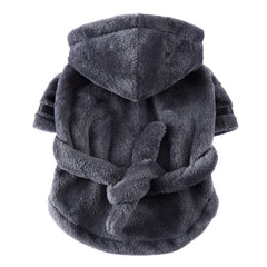 Petyoung Pet Bathrobe poncho-style worn by pup during drying