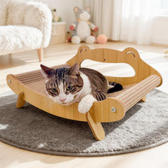 PetZen Garden sisal scratcher bed with wood frame for durable scratching and lounging