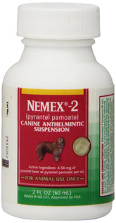Pfizer Nemex-2 2oz bottle pour supports easy, convenient dosing for dogs.