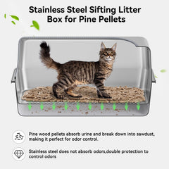 Phafariy stainless steel litter box highlighting odor control and durable material for busy homes