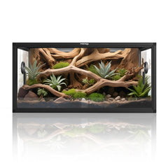 Phailozoo 50-gallon tank front view for easy feeding and cleaning
