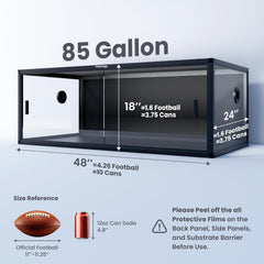 Phailozoo 85 gallon front-opening doors closeup demonstrates secure access for maintenance