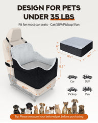 PHCOHIDO dog car seat elevates view and adds convenient storage pockets.