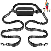PHILORN hands free two dog leash with durable bungee for controlled two-dog walks