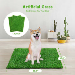 PICK FOR LIFE artificial grass potty mat for puppies, soft realistic turf