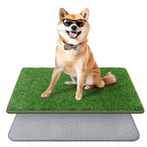 PICK FOR LIFE dog grass mat on floor showing realistic grass and quick drainage