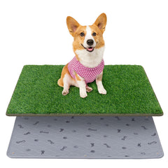 PICK FOR LIFE dog grass mat closeup shows realistic turf for easy potty training.