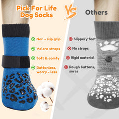 PICK FOR LIFE grippers provide reliable traction for active dogs in blue