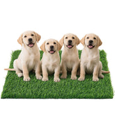 PICK FOR LIFE grass pad closeup fibers showing realistic texture for puppy potty training.