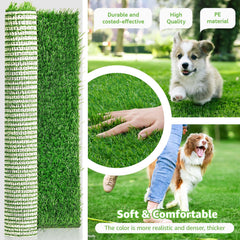 Pick For Life easy-clean pee pad turf with drainage holes dries quickly after use.