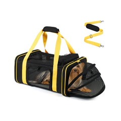 Pidipiti Southwest Airlines approved pet carrier front view, compact and secure.