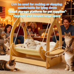 Piegricdiat cat hammock hanging setup demonstrates simple installation and stability.