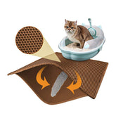 Pieviev cat litter mat double layer edge design traps litter for easy cleanup