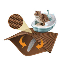 Pieviev cat litter mat double layer edge design traps litter for easy cleanup