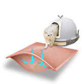 Pieviev Cat Litter Mat front view shows double-layer trap for a cleaner floor.