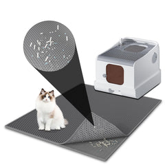Pieviev cat litter mat double-layer front view traps litter and protects floors
