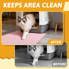 Pieviev cat litter mat waterproof bottom layer protects floors from urine.