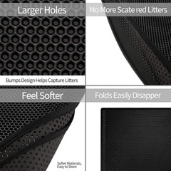 Pieviev Cat Litter Mat waterproof bottom protects floors from accidental spills.