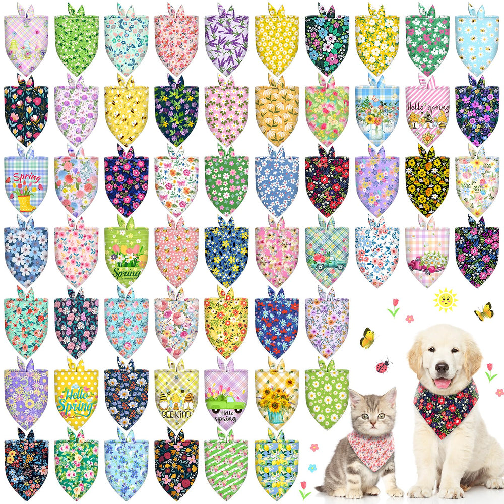 Piklodo dog bandanas 60-pattern variety showcasing floral styles for daily wear.