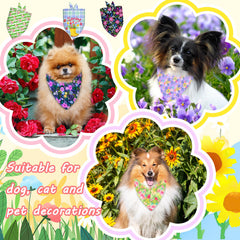 Piklodo floral-themed dog bandanas with bright colors ideal for outfits and seasonal events.