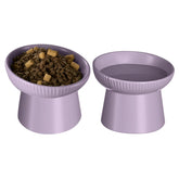 Pin Forest ceramic elevated bowl with tilt for comfortable feeding posture.