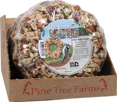 Pine Tree Farms Le Petit Nutsie Wreath seed log attracts woodpeckers with mixed nuts