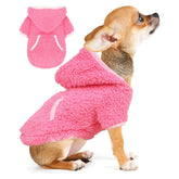 PinkBow XXS dog sweater back view showing a snug warm fit for tiny dogs