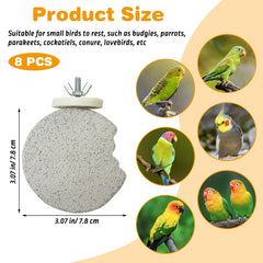 PINVNBY mineral stone perch for small birds supports natural gnawing and claws grooming.