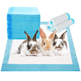 PINVNBY disposable pee pad showing rabbit-absorbent-core for quick absorption and clean floors