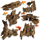 PINVNBY driftwood 8-11in set enhances aquariums with natural decor and shelter for fish.