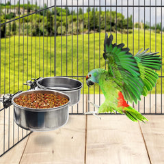 PINVNBY easy clean stainless steel bowls simplify cage maintenance