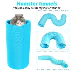 PINVNBY hamster tunnels plastic-structure blue for easy assembly and play