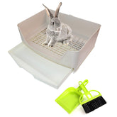 PINVNBY large rabbit litter box shows 16 inch dimensions for cage fit and spacious use