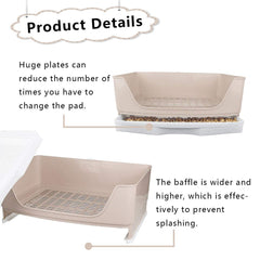 PINVNBY litter box with low-entry design for easy pet access