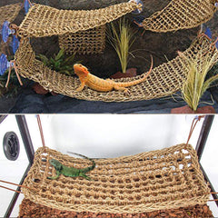 PINVNBY lizard hammock bed offers soft, durable resting perch in enclosure.