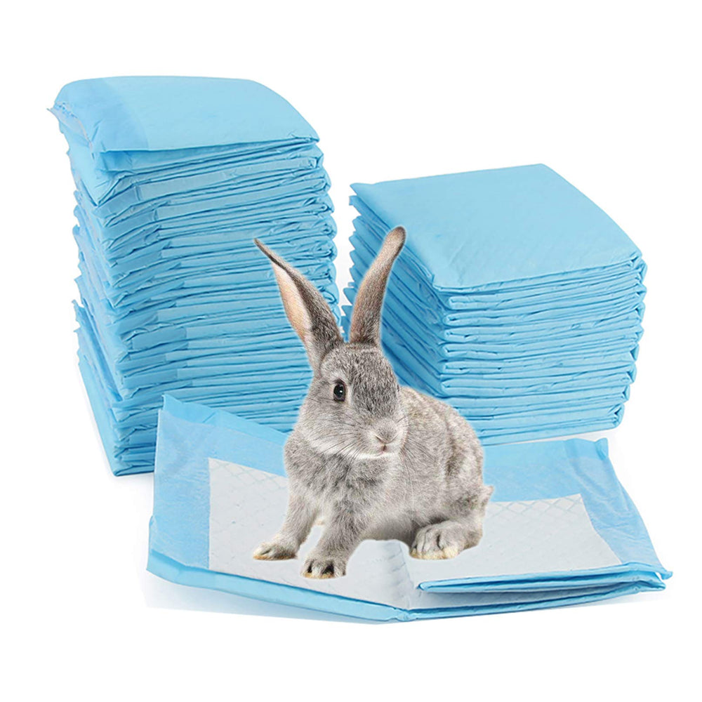 PINVNBY rabbit-pee-pads-pack-blue demonstrates quick-clean cage protection.