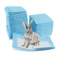 PINVNBY rabbit-pee-pads-pack-blue demonstrates quick-clean cage protection.