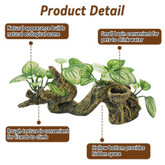 PINVNBY resin branch terrarium setup demonstrates decorative and functional habitat decor