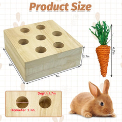 PINVNBY wooden-bunny-enrichment-foraging promotes active play and safe chewing in cages.