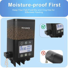 Pirrsswig battery-powered feeder works without outlets during vacations.
