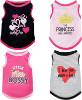 Pistha dog shirts summer printed pink front show stylish comfort for small dogs
