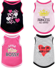 Pistha dog shirts summer printed pink front show stylish comfort for small dogs