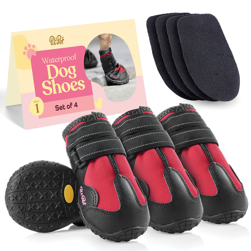 Pitpet waterproof dog shoes with paw-protection shield protect paws on hot or icy surfaces