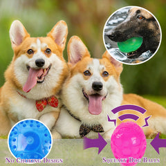 PJDH 3-inch squeaky dog ball green—floats for pool and outdoor play.