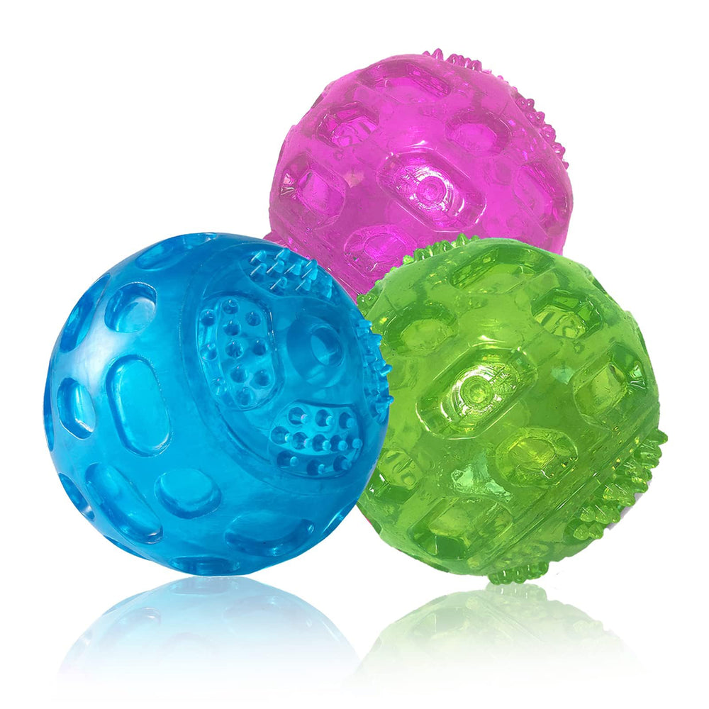 PJDH 3-inch squeaky dog ball red—engages dogs with squeak for active fetch.