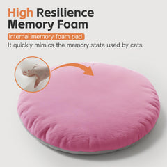 PJYuCien cat bed pink interior plush lining for warmth and comfort.