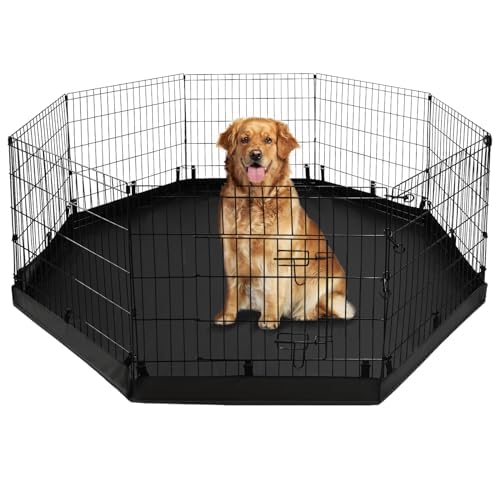 PJYuCien dog playpen eight panels provide versatile layout for safe indoor play