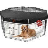 PJYuCien dog playpen mesh top cover close-up shows breathable mesh for airflow and sun protection.