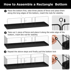 PJYuCien bottom pad with hooks enables easy 32x96 playpen setup